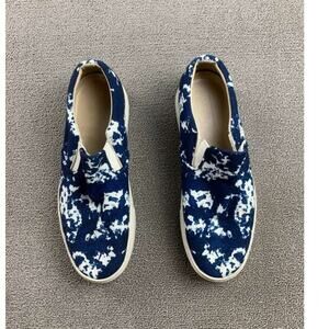 Saturdays NYC Vass Ash Slip On Sneakers Men 10 Blue Print Tie Die‎ Low Top